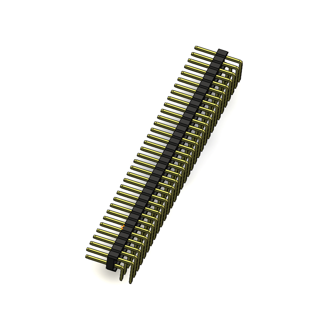 PH2541 排针连接器 Pitch 2.54mm 90°双排 DIP 单塑排针 PC:3.0 2X33Pin 黑色 镀全金G/F